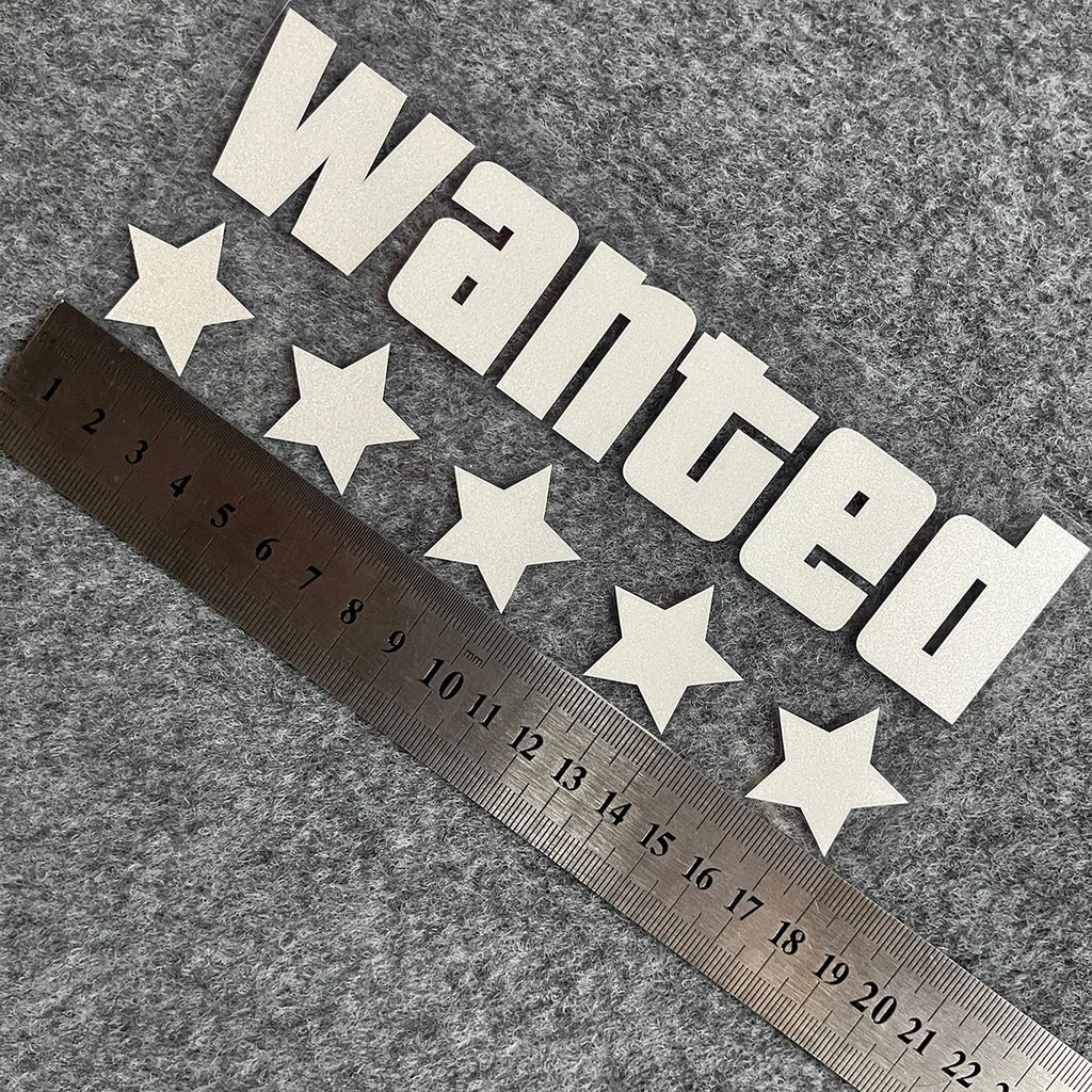 WANTED Motorcycle Sticker Vinyl Waterproof Decal Adaptable Motorcycle
