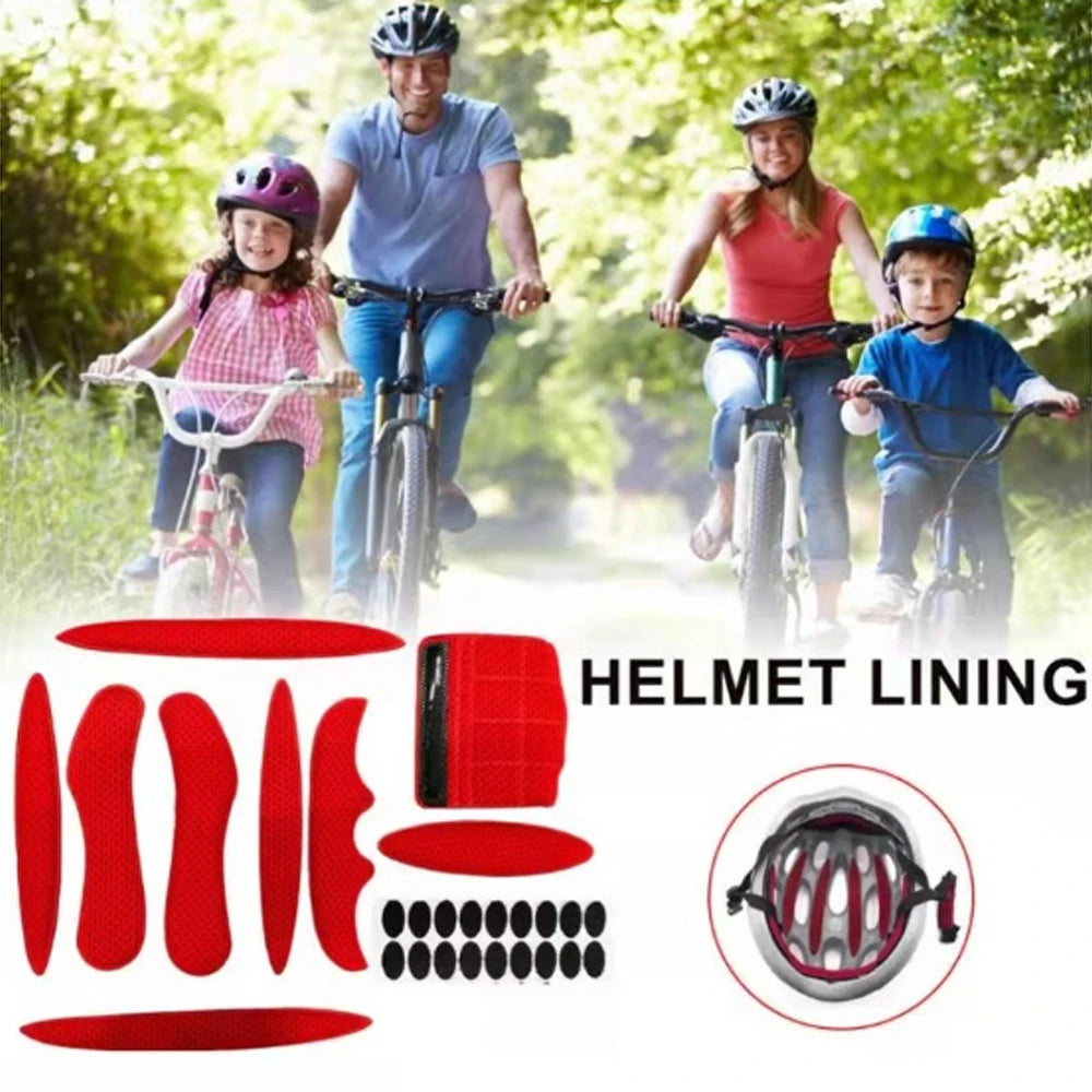 Red/Black 27pcs/set Helmet Padding Kits Sealed Sponge Replacement