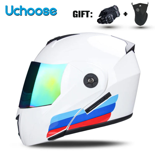 Double Lens DOT Certified Motorcycle Helmet - Protective Gear