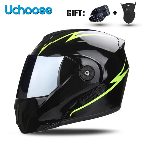 Double Lens DOT Certified Motorcycle Helmet - Protective Gear
