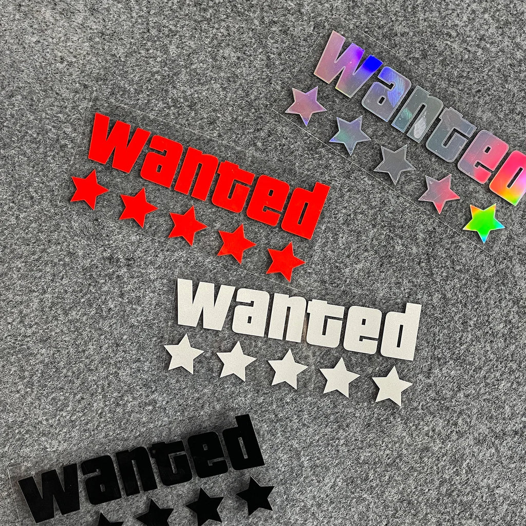 WANTED Motorcycle Sticker Vinyl Waterproof Decal Adaptable Motorcycle