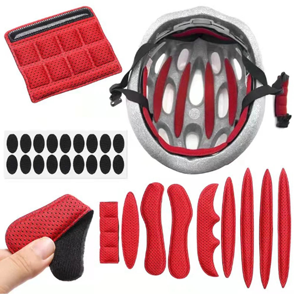 Red/Black 27pcs/set Helmet Padding Kits Sealed Sponge Replacement