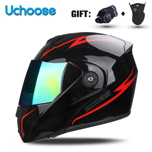 Double Lens DOT Certified Motorcycle Helmet - Protective Gear