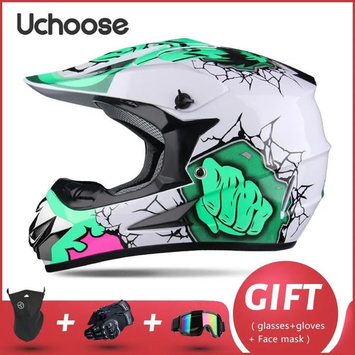 DOT Certified Full Face Motorcycle Helmet - Professional Off-Road Racing
