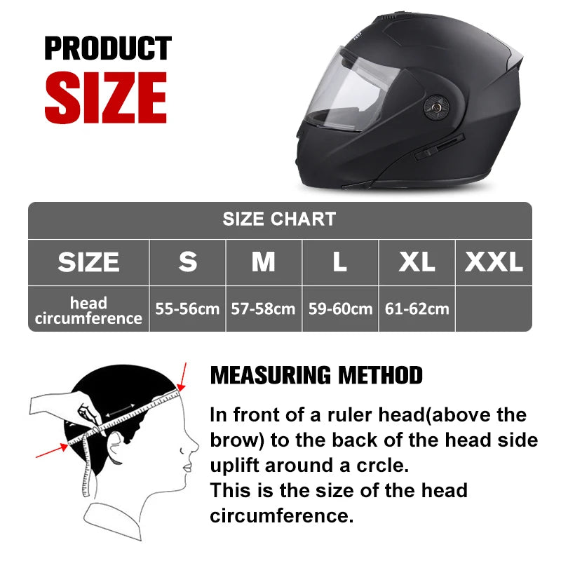 DOT Certification Uchoose Motorcycle Helmet Double Lens Cross Section
