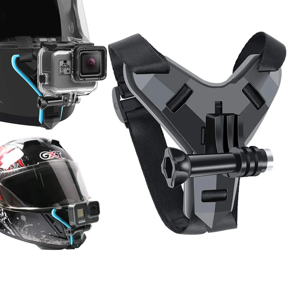 Helmet Strap Mount For Gopro Hero 11 10 9 8 7 6 5 4 3 Motorcycle Yi