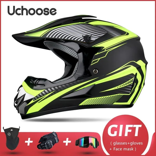 DOT Certified Full Face Motorcycle Helmet - Professional Off-Road Racing