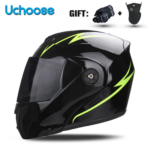Double Lens DOT Certified Motorcycle Helmet - Protective Gear