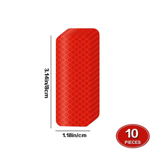10 Pack Reflective Safety Stickers - Motorcycle Visibility