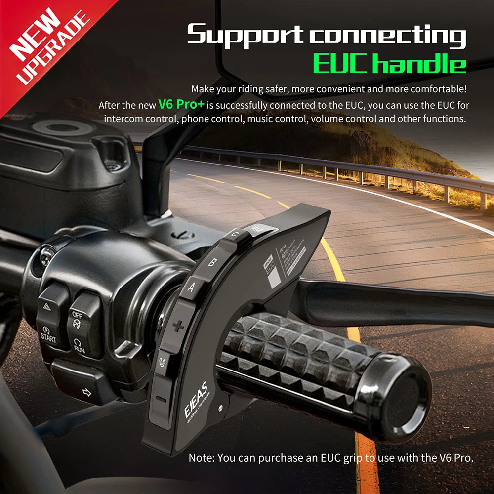 EJEAS V6 PRO+/PLUS Motorcycle Helmet Bluetooth Walkie Talkie 6 Rider