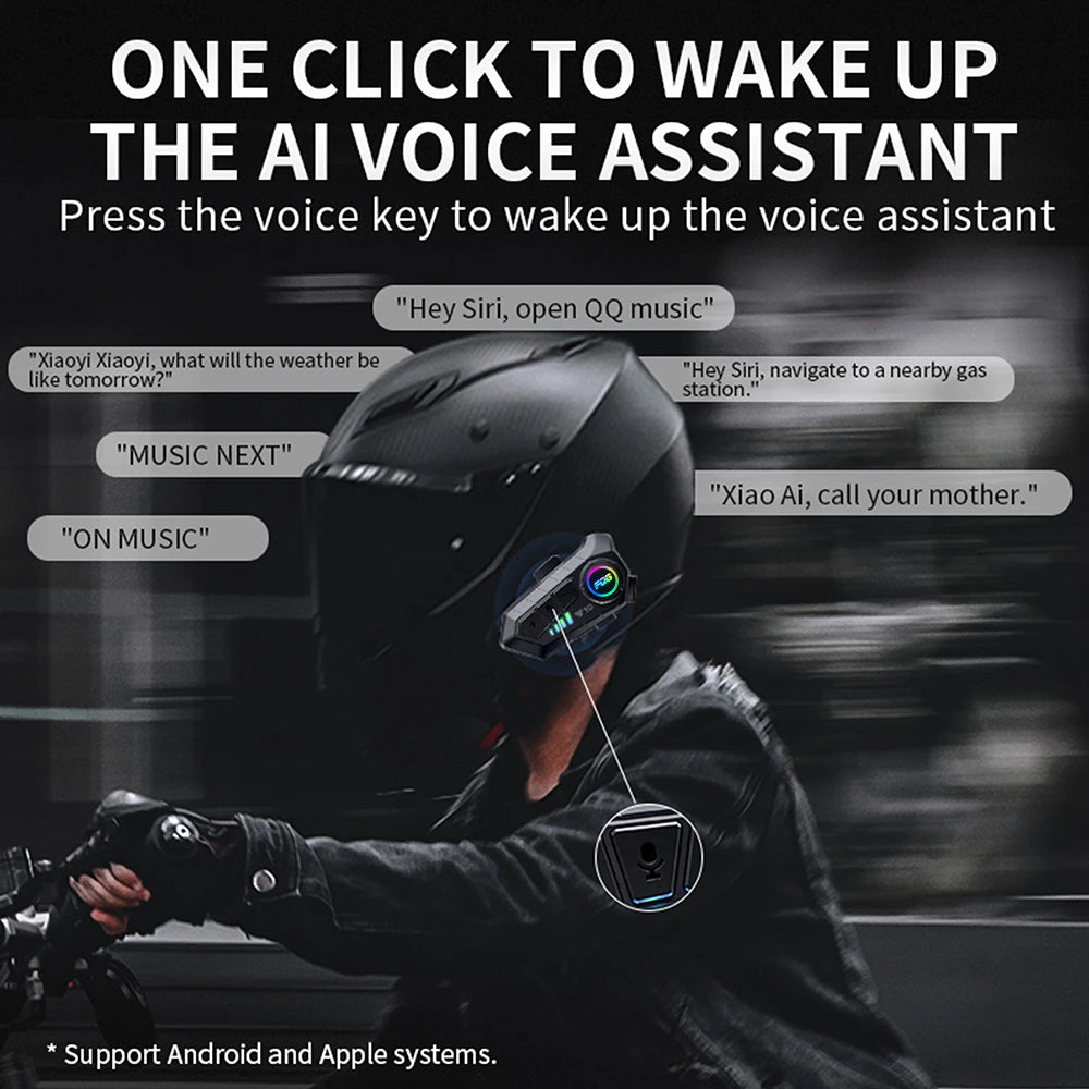 Bluetooth 5.3 Helmet Headset Wireless Hands-free Call Phone Kit