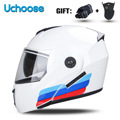 Double Lens DOT Certified Motorcycle Helmet - Protective Gear