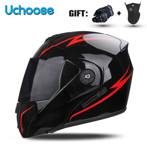 Double Lens DOT Certified Motorcycle Helmet - Protective Gear