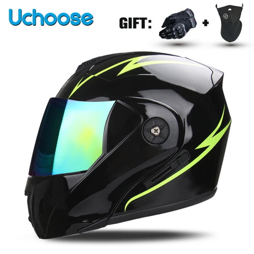 Double Lens DOT Certified Motorcycle Helmet - Protective Gear