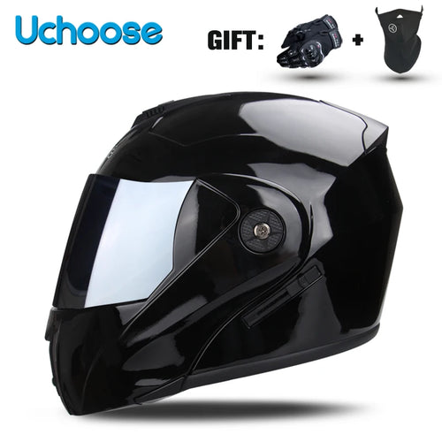 Double Lens DOT Certified Motorcycle Helmet - Protective Gear