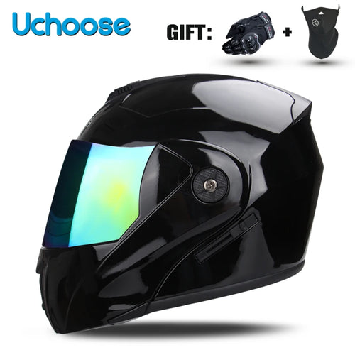 Double Lens DOT Certified Motorcycle Helmet - Protective Gear