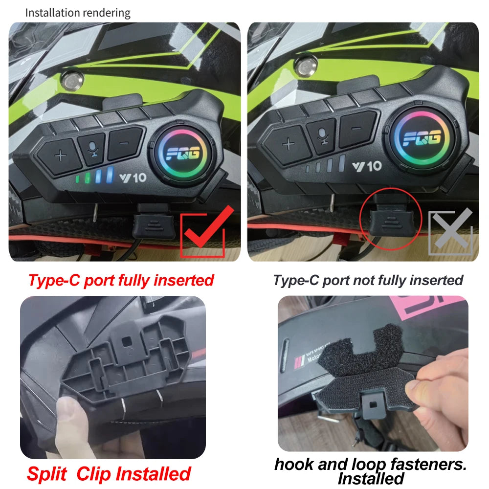 Bluetooth 5.3 Helmet Headset Wireless Hands-free Call Phone Kit