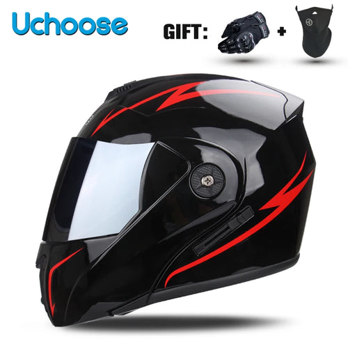 Double Lens DOT Certified Motorcycle Helmet - Protective Gear