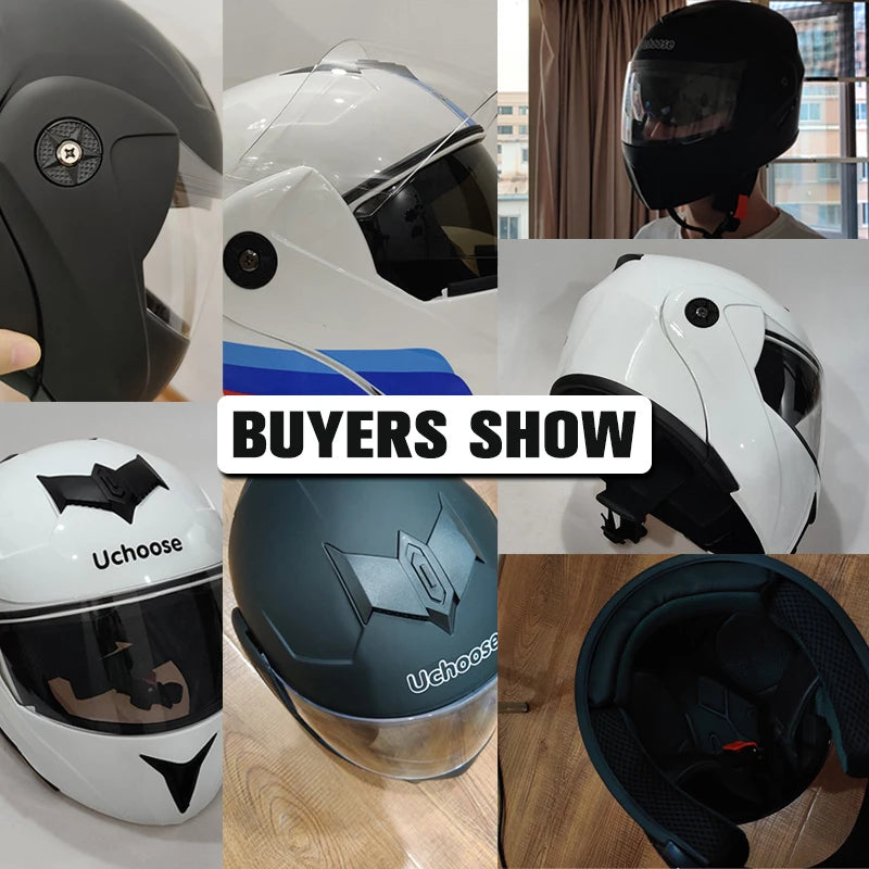 DOT Certification Uchoose Motorcycle Helmet Double Lens Cross Section