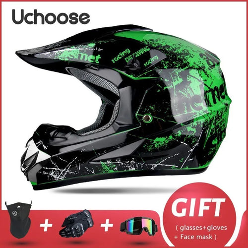 DOT Certified Full Face Motorcycle Helmet - Professional Off-Road Racing