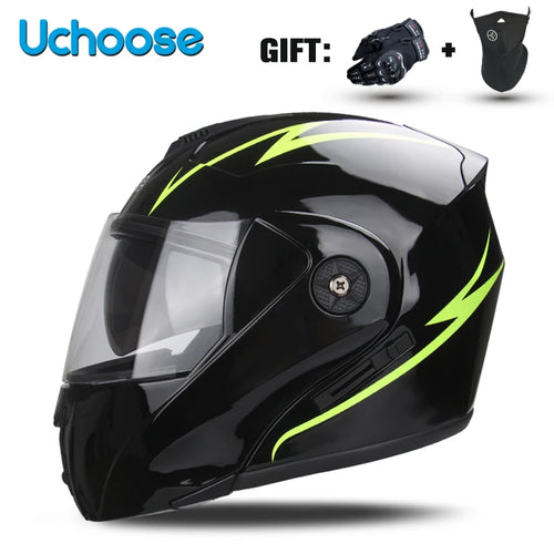 Double Lens DOT Certified Motorcycle Helmet - Protective Gear