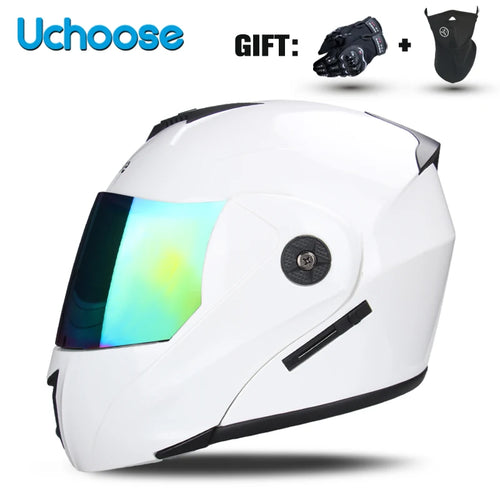 Double Lens DOT Certified Motorcycle Helmet - Protective Gear
