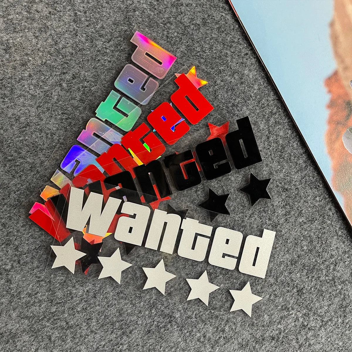 WANTED Motorcycle Sticker Vinyl Waterproof Decal Adaptable Motorcycle