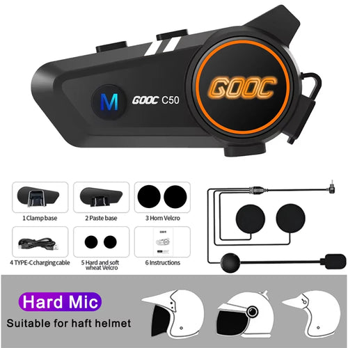 Bluetooth 5.3 Helmet Headset Wireless Hands-free Call Phone Kit
