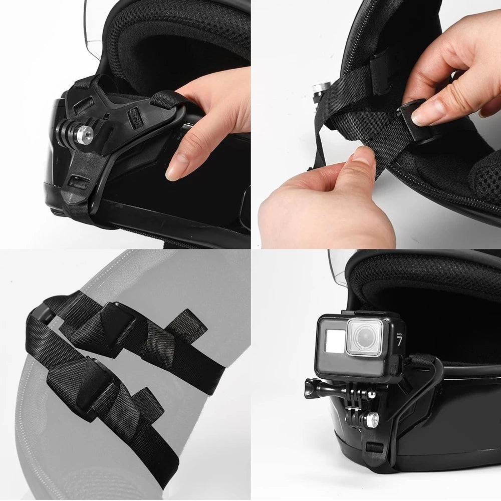 Motorcycle Helmet Strap Mount Phone Stand Holder For GoPro Hero 12 11
