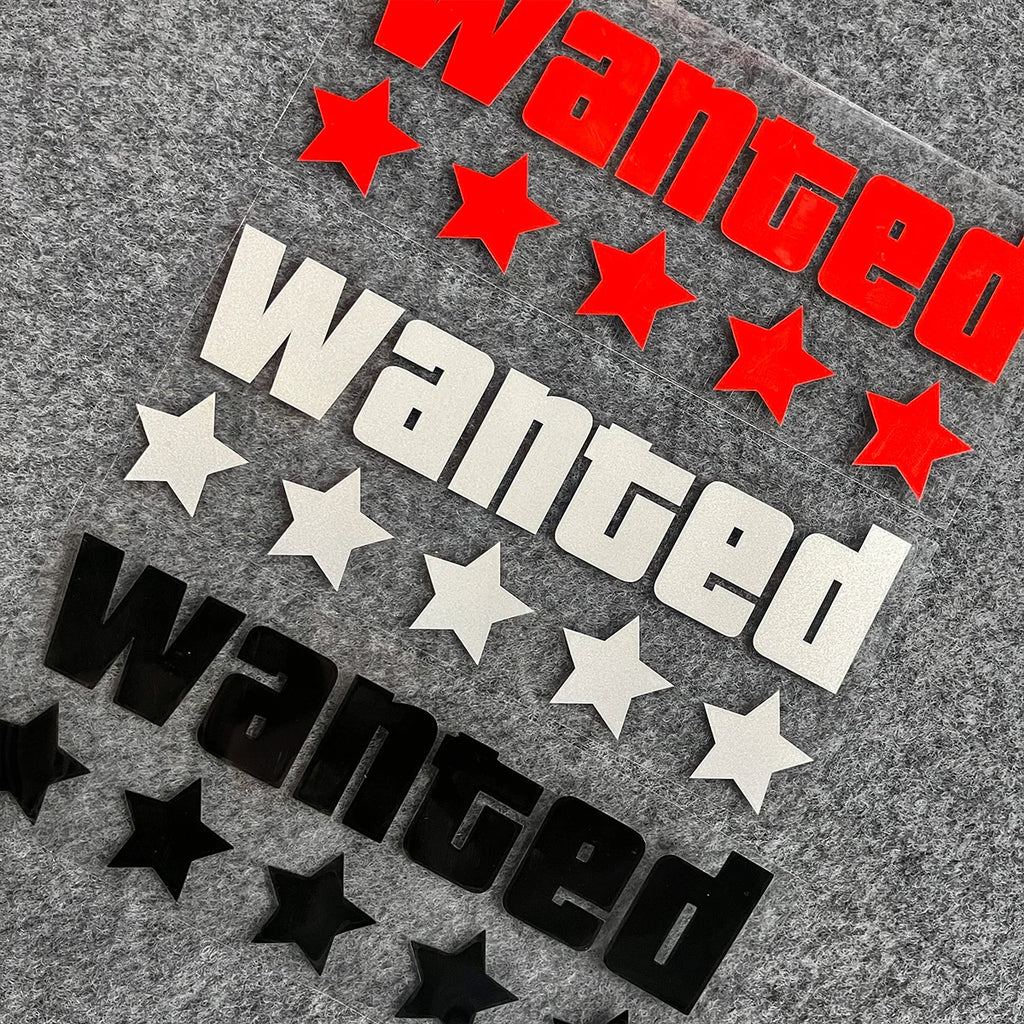 WANTED Motorcycle Sticker Vinyl Waterproof Decal Adaptable Motorcycle