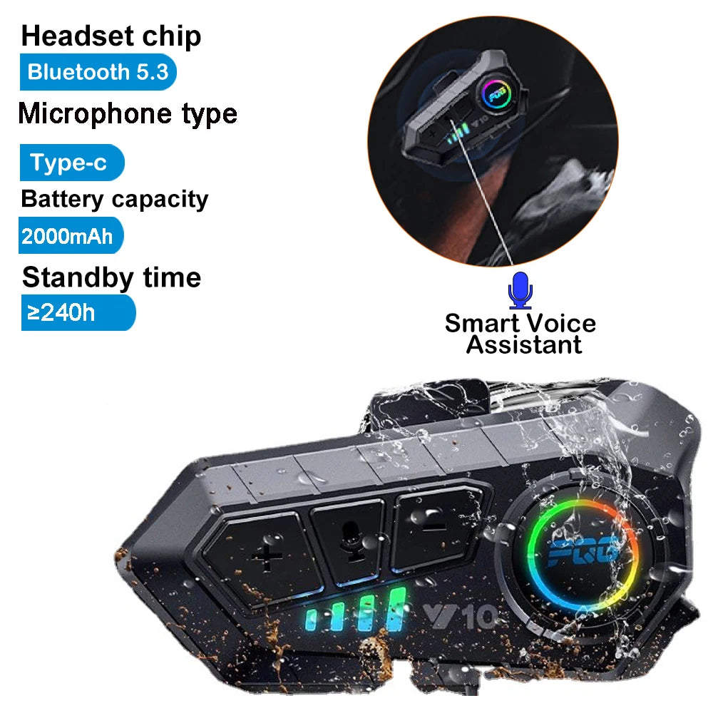 Bluetooth 5.3 Helmet Headset Wireless Hands-free Call Phone Kit