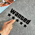 WANTED Motorcycle Sticker Vinyl Waterproof Decal Adaptable Motorcycle