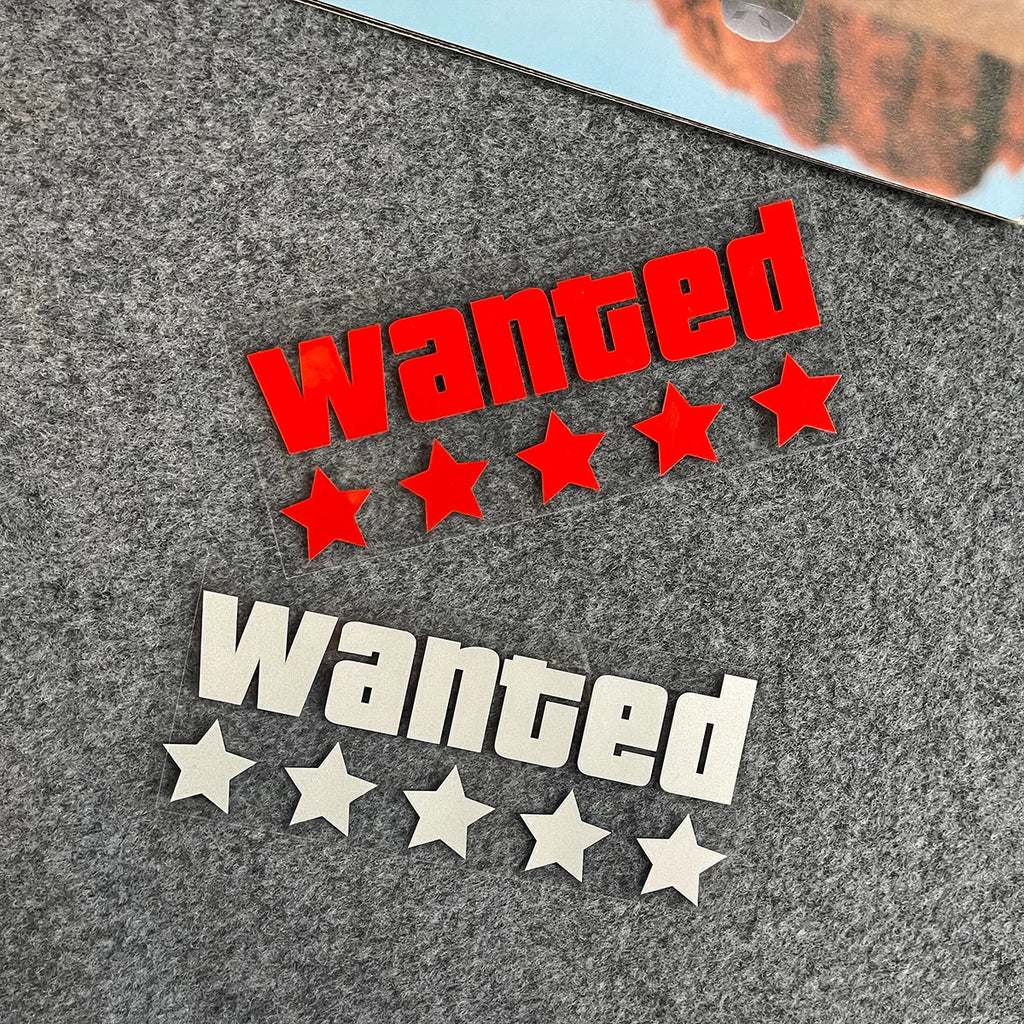 WANTED Motorcycle Sticker Vinyl Waterproof Decal Adaptable Motorcycle