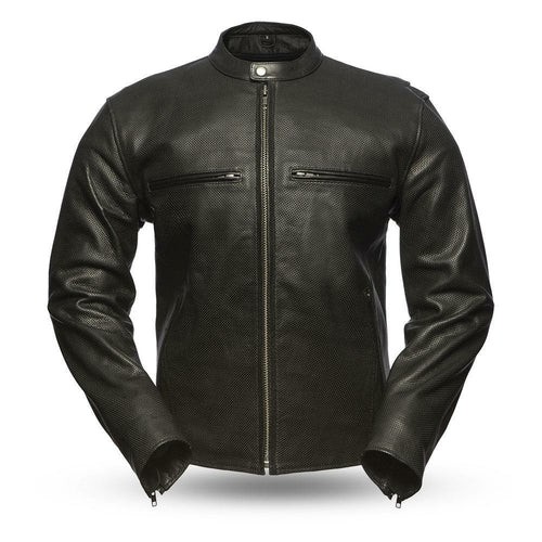 Turbine -  Men's Perforated Leather Motorcycle Jacket